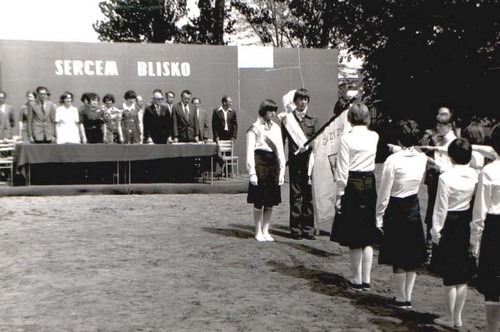 Uroczystość nadania ZSG w Sarnakach imienia W. Wasilewskiej  1979